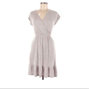 Caution to the Wind Beige Striped Tie Summer Dress